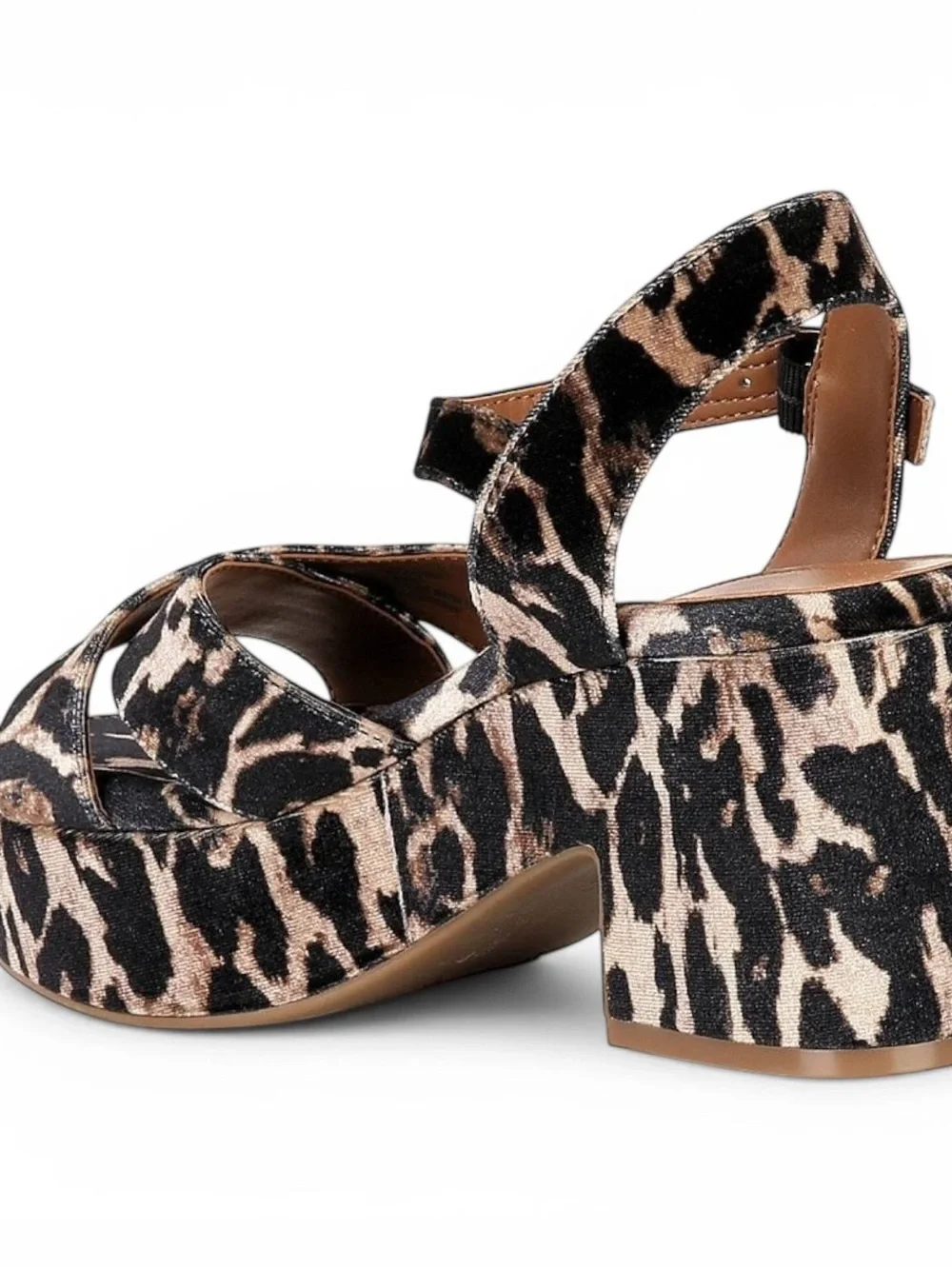 Gianni Bini Leopard Platform Sandals Women Velvet Joize Size 7.5 New